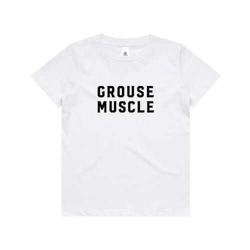Grouse Muscle Kids White Tee v5 Thumbnail