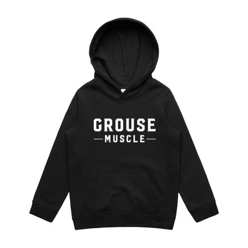 Grouse Muscle Black Kids Hoodie v3 Thumbnail