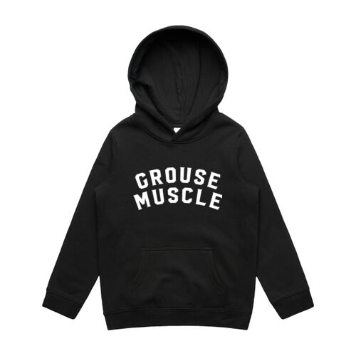 Grouse Muscle Black Kids Hoodie v6 Thumbnail